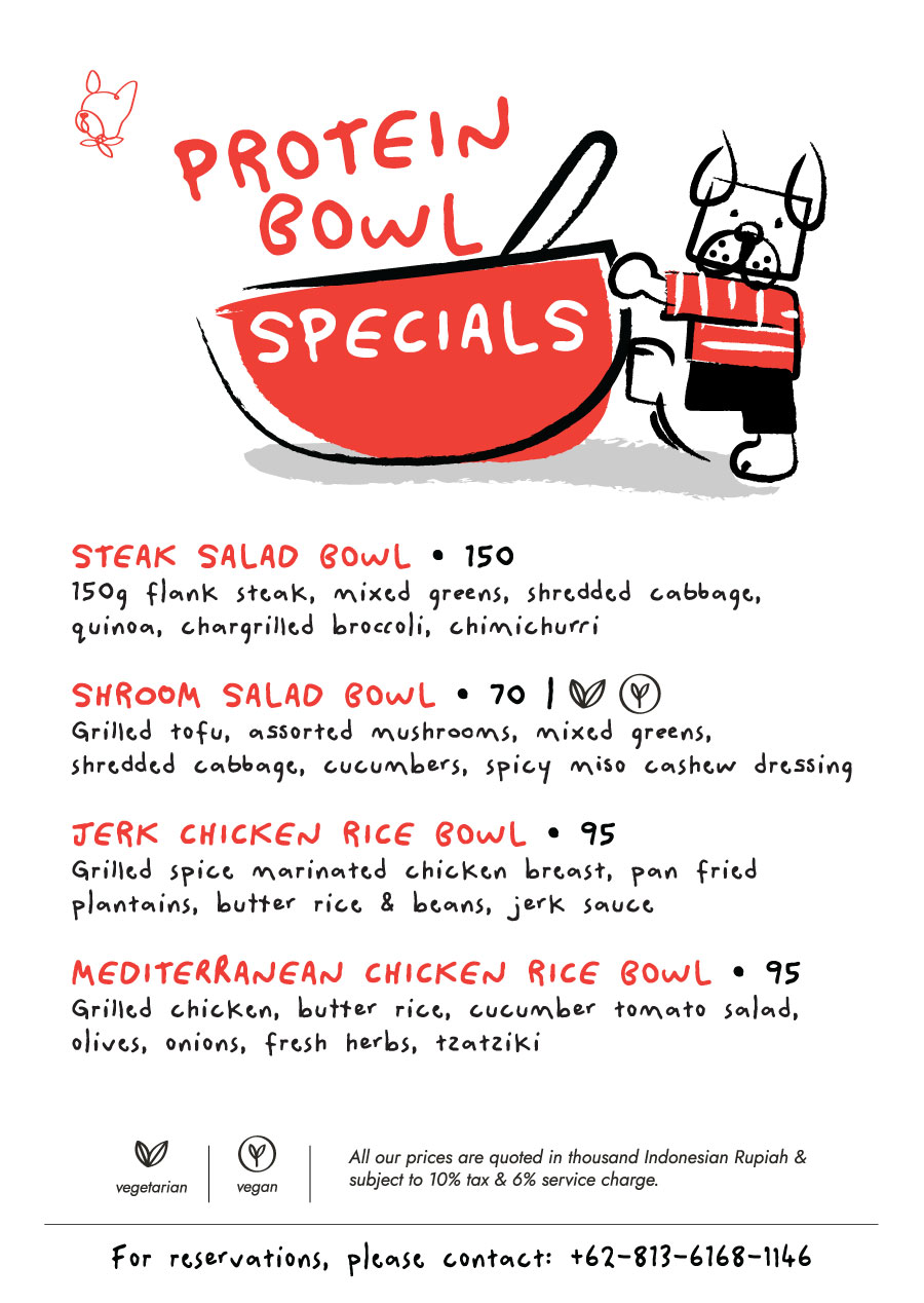 Protein bowl all day dining specials